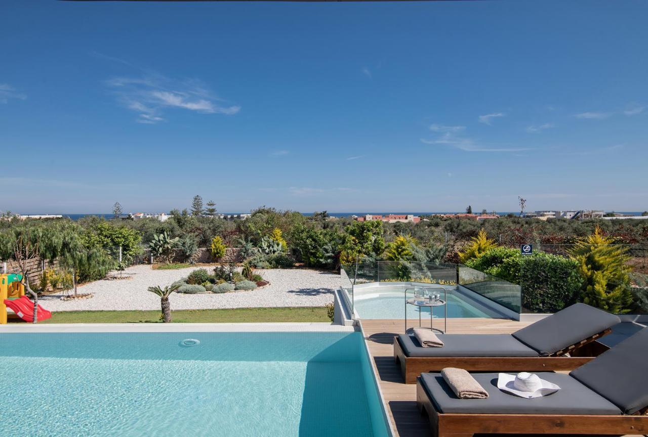 Alba Bianca Villa, Family Retreat With Heated Pool By Thinkvilla ヘルソニソス エクステリア 写真